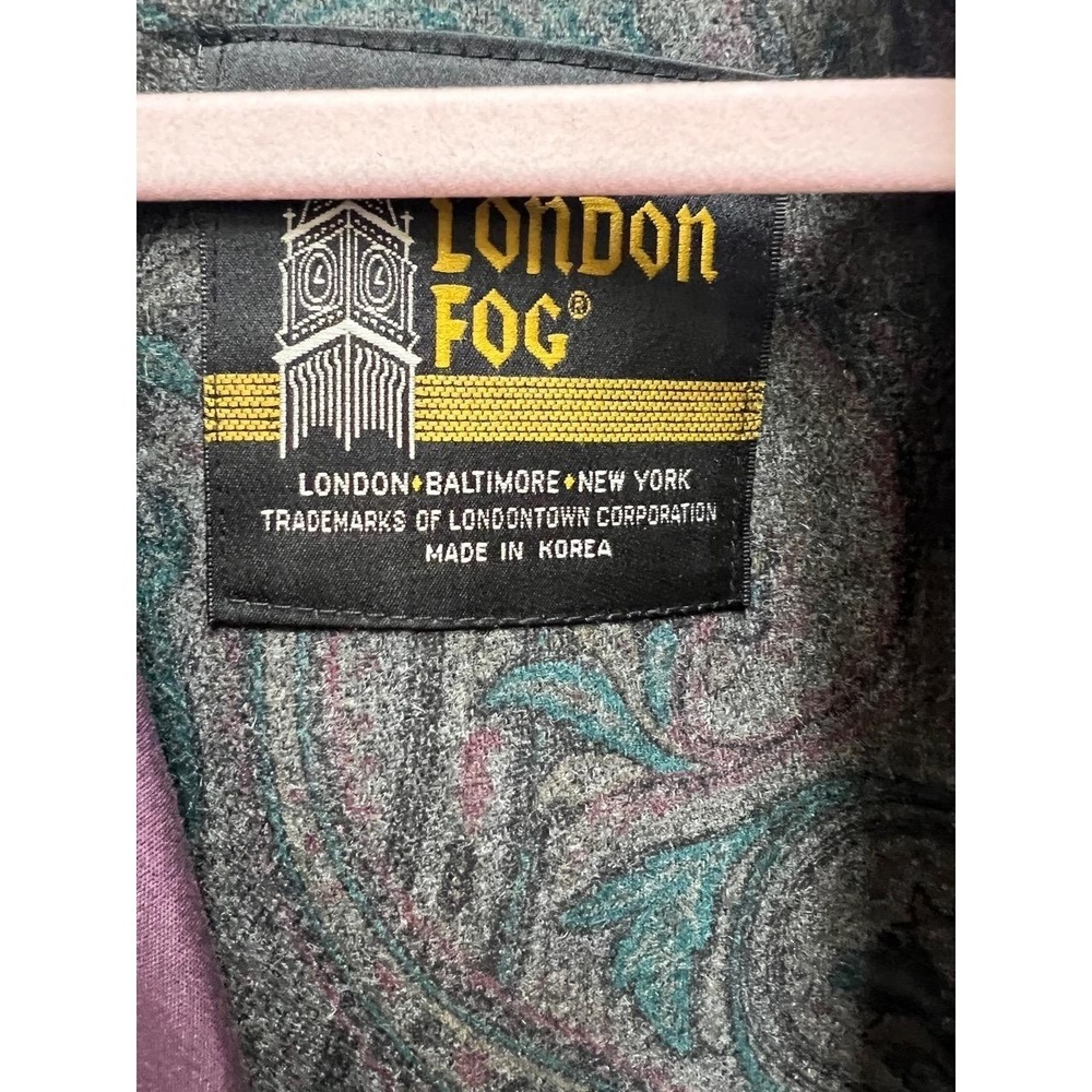 LONDON FOG Womens Size 8 Purple Classic Trench Coat Paisley Lined Vintage - Picture 4 of 13